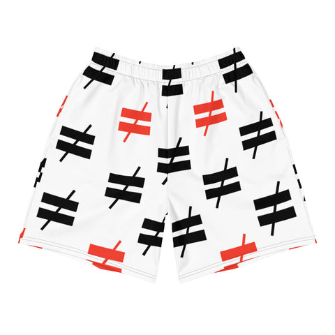 ≠ NOT EQUAL TO ALL OVER (Red and Black) Men's Athletic Long Shorts