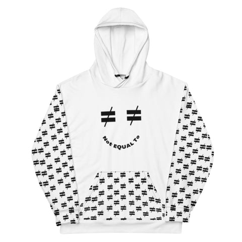 ≠ Smiley Face Black All Over (White) Unisex Hoodie