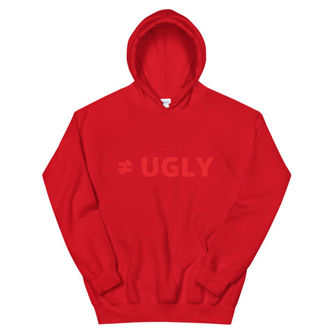 WH02 ≠ UGLY Red Logo Printed Hooded Sweatshirt