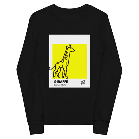 Giraffe Yellow Backyard Safari Youth Long Sleeve T-Shirt