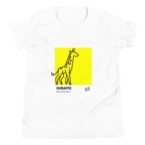 Giraffe Yellow Backyard Safari Youth Short Sleeve T-Shirt